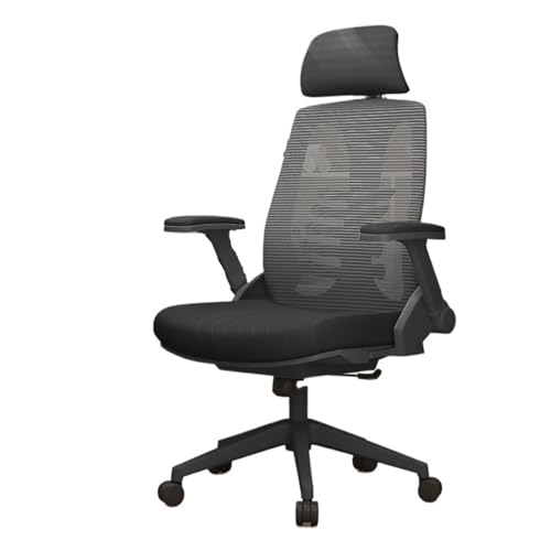 Zhaoj24-05 Bürostuhl Ergonomischer Ergonomischer Stuhl mit Lordosenstütze, Bürostuhl, bequemer, drehbarer Computerstuhl for das Arbeitszimmer zu Hause, Schreibtischstuhl Schreibtischstuhl(Schwarz)