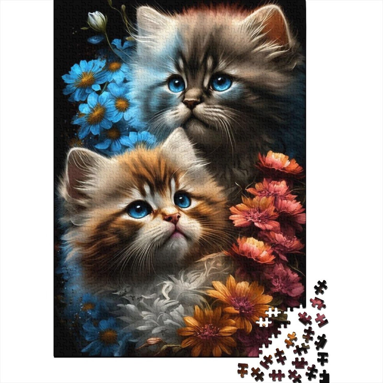 Fantasy-Katze für Erwachsene, schwierige Puzzles, Kunst-Puzzles für Erwachsene, 1000 Teile, Spielspielzeug für Erwachsene, Familienpuzzle, Geschenk, 29,53 x 19,69 Zoll