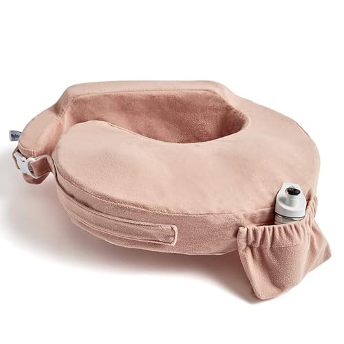 Cenyo My Brest Friend Deluxe Nursing Pillow for Breastfeeding & Bottle Feeding, Enhanced Posture Support, Double Straps & Removable Extra Soft Slipcover, Soft Rose