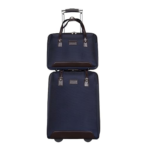 RUVOO Koffer Trolley Reisekoffer 2-teiliges Nylon-Gepäckstreifen-20-Zoll-Gepäckset Mit Diebstahlsicherung Und Zahlenschloss Koffer Gepäck Rollkoffer (Color : H, Size : 2-Piece)