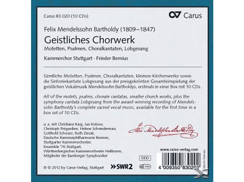 Kammerchor Stuttgart, Frieder Bernius, Werner Gura, Krisztina Laki, Monica Groop, Julia Hamari, Michael Volle - Geistliches Chorwerk (CD)