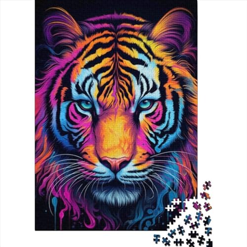 Tiger-Puzzle aus Holz, Puzzle für Erwachsene und Teenager, 1000-teiliges Premium-Puzzle, Holzpuzzle für Erwachsene und Teenager (75 x 40 cm)