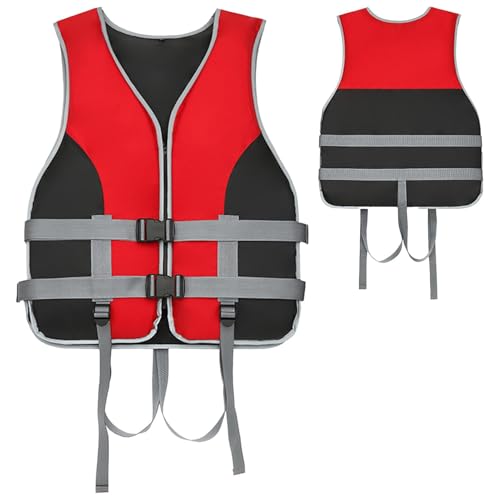 Schwimmjacke für Erwachsene, Schwimmweste für Damen - Schwimmjacke mit Rettungsschwimmerpfeife für Herren,Schwimmweste für Erwachsene mit Auftrieb zum Wasserskifahren, Bootfahren, Surfen und Segeln