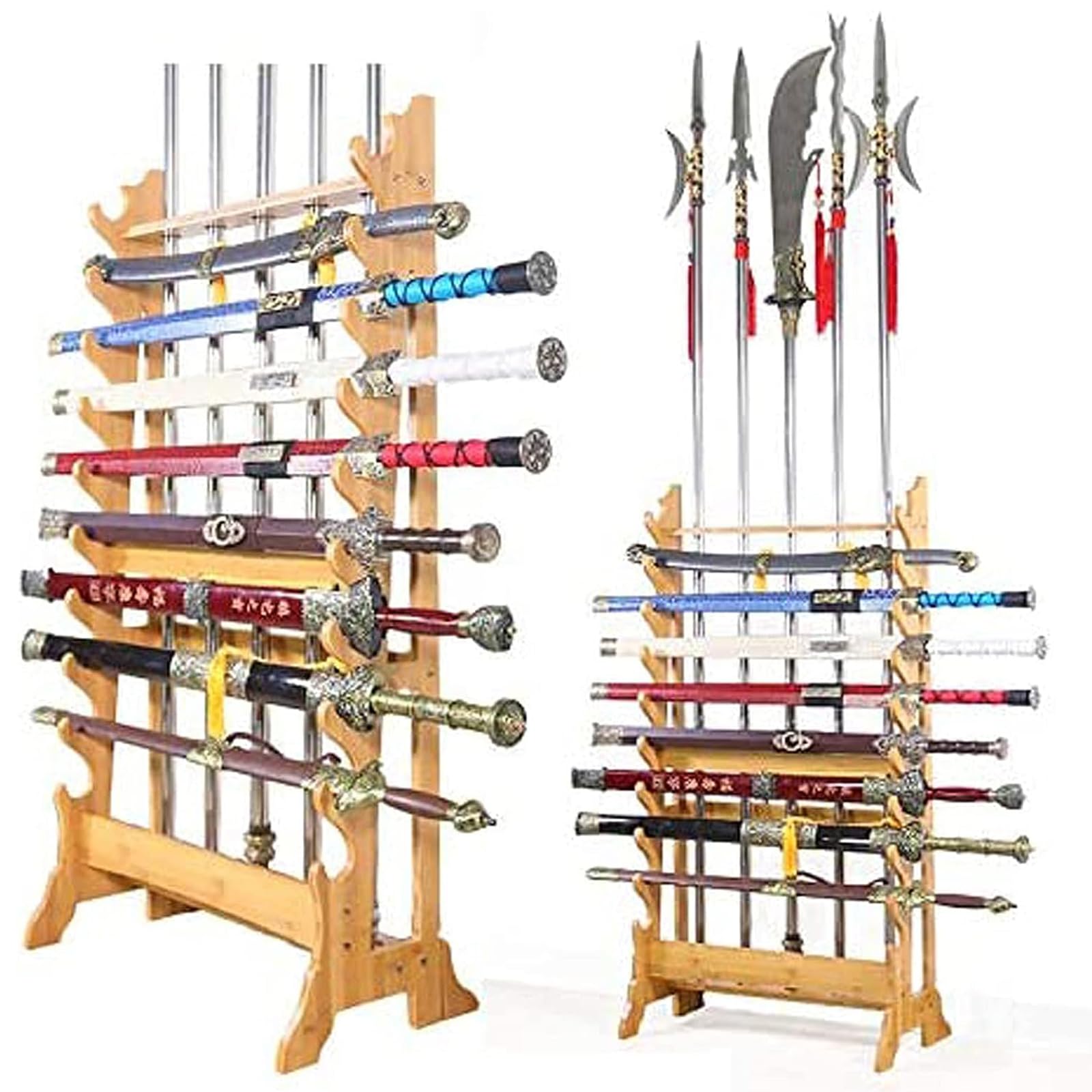 SXFYHXY Schwertständer Stehend Holz - Samurai Schwerter Rack | Integriertes Senkrecht Schwert Schwerthalter Mit 5 Löchern Und 10-stufiger, Schwerthalter Vertikal Display Verwendet Katana Ständer