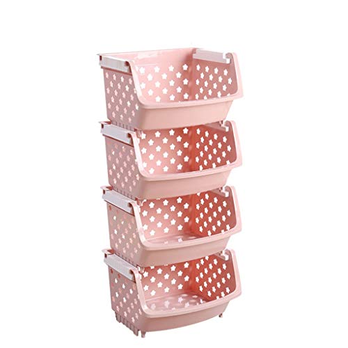 LASTRAN Küchenwagenwagen, Kitchen Trolley Lagerung, Mehrzweck Trolley Organizer Cart mit Rollen, Rolling Cart Utility Cart, Mobile Utility Service Cart für Küche Badezimmer Büro Wäscherei, Rosa