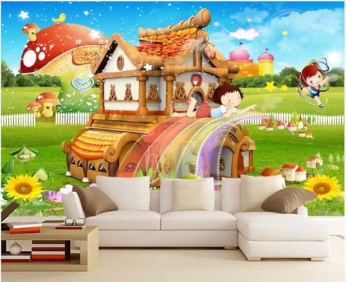 Vergnügungsparks Kinder Rasenflächen 3D Tapete Poster Restaurant Schlafzimmer Wohnzimmer Sofa TV Dekorative Wand-200cm×140cm