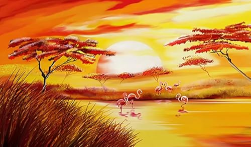 HfmQuisutron Jigsaw Puzzle 1000 Stück Afrikanische Sonnenuntergänge Landschaft Poster Holzpuzzle Für Holz Erwachsene Spielzeug Dekompression Spiel Ka142Qp