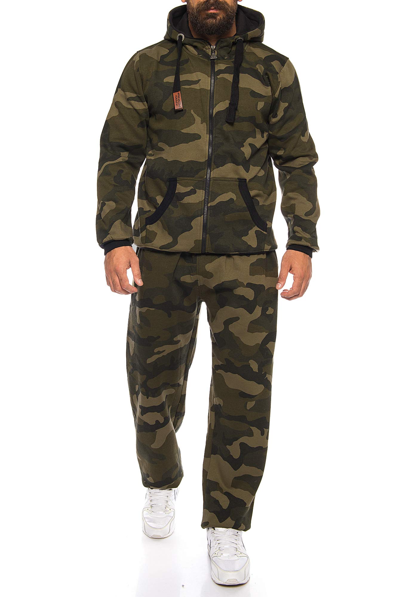 Finchman Finchsuit 1 Herren Jogging Anzug Trainingsanzug Sportanzug FMJS135, Camo Grün, XL