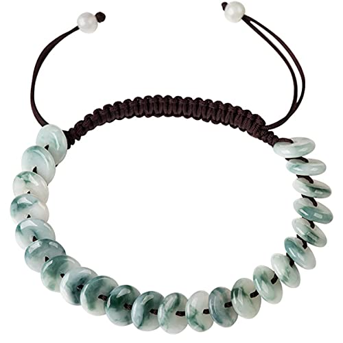 YIHANSS Armband, natürlicher friedlicher Donut, Burma-Jadeit, Jade, Mehrfarbig, verstellbares Armband, Damenschmuck (Farbe: Größe 01)