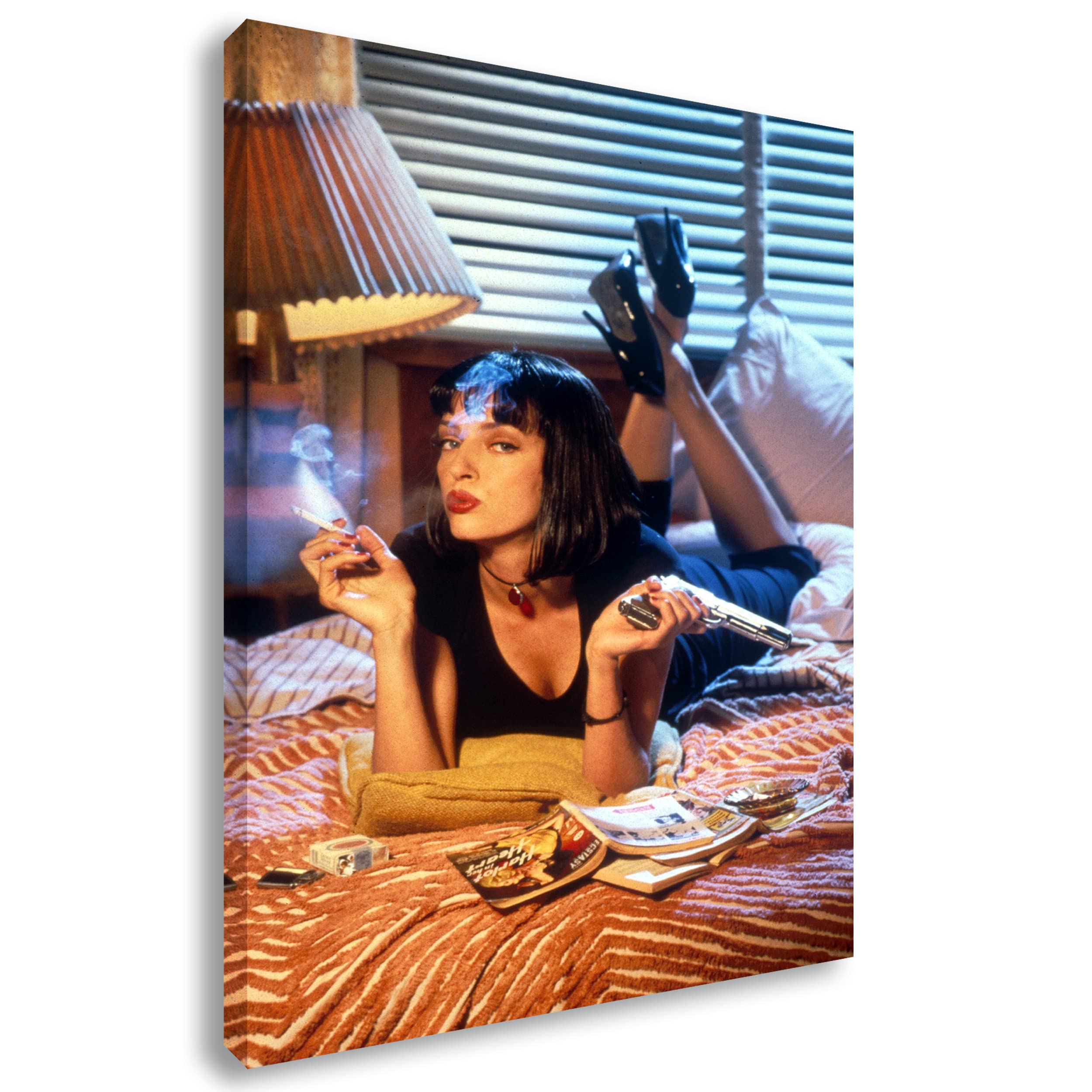 Artis Prints Leinwandbild Pulp Fiction | Uma Thurman - Quentin Tarantino - Film, Wandbild auf Keilrahmen gespannt - Klein bis XXL, Wohnzimmer - Flur - Dekoration