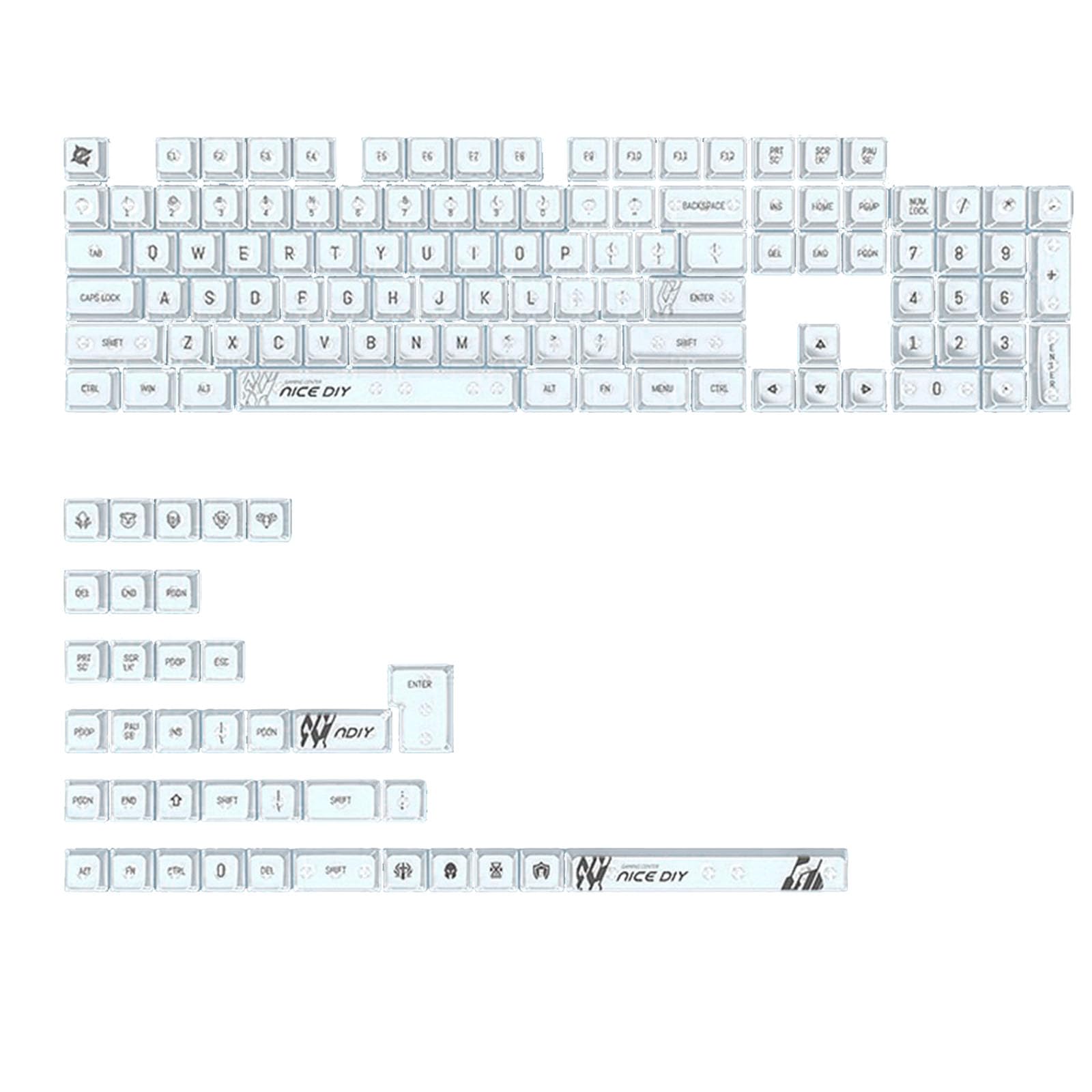 Aurgiarme Stilvolle Tastenkappen mit Hintergrundbeleuchtung für 61/68/75/84/87/98/104/108 Tastatur für individuelles Tippen