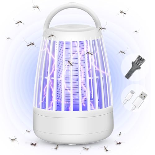 Mückenvernichter Lampe, Elektrische Insektenvernichter mit Nachtlicht 2 in 1, Leistungsstarke Schädlingsbekämpfung Fallen für Innen und Außen