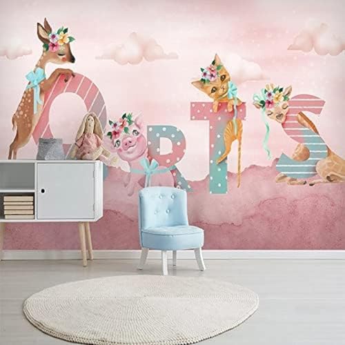 XLMING Cartoon Tier Wolke Kinderzimmer 3D Tapete Wohnzimmer Sofa Schlafzimmer Esszimmer Home Dekoration Wand-150cm×105cm