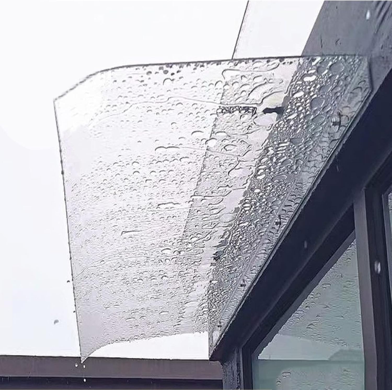 Klare Türmarkise, Vordertür-Überdachung, Außenmarkise, Fenster-Regenschutzabdeckung, Polycarbonat-Abdeckung, Dicke 3,5 mm, UV-Regen-Schnee-Schutz, Fenster-Gartenüberdachung, mit Hardware, tr