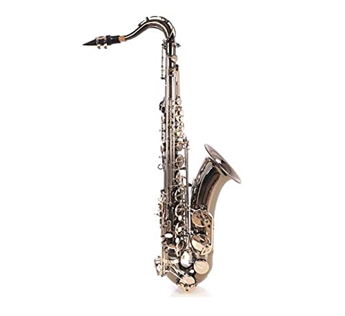 BB Tenor Black Nickel Saxophon Instrument B Flach Saxing Mit Fall Mundstück Zubehör (Color : Black nickel)