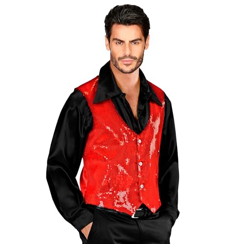 Mens "RED SEQUIN VEST" - (XL)