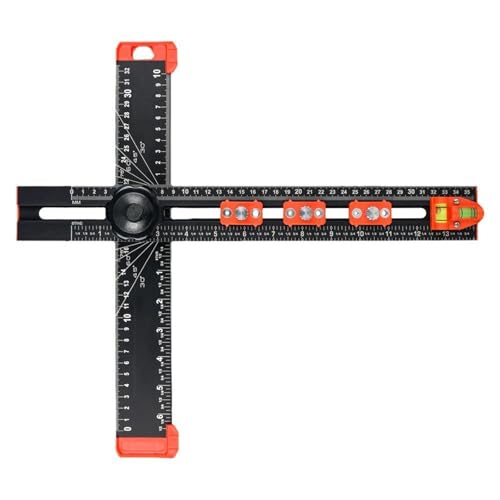 Bohrpositionierungslineal, T-Lineal for Basteln – 2-in-1-Bohrpositionierungslineal, Positionierungslineal T-Lineal for die Holzbearbeitung, Mehrwinkel-Messlineal(400)