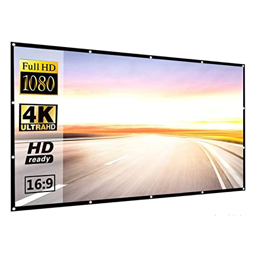 16:9 30 60 72 84 92 100 120 150 Zoll Einfacher Klappprojektor Tragbarer Heim-Außen-KTV-Büro 3D-HD-Projektionsbildschirm - Projektorleinwand(72 inch)