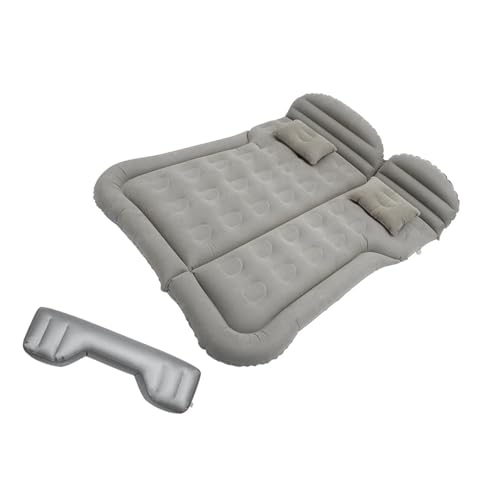 GLILAR Auto Luftmatratze 175x130cm Universal-Luftbett Aufblasbare Verdickte Auto-Luftmatratze Campingbett Kissen Kissen Tragbare Isomatte Autozubehör(Gray)