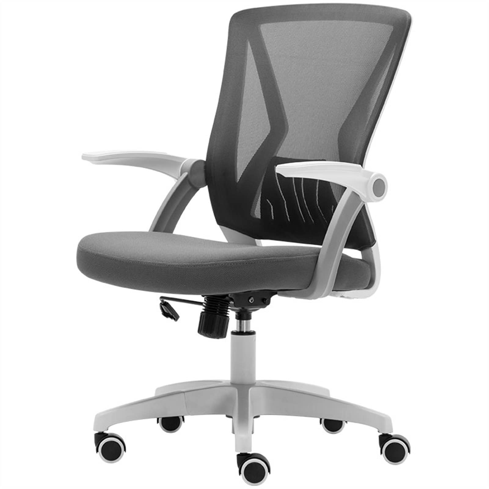 Bürostuhl Ergonomischer Ergonomischer Büro-Liegestuhl – atmungsaktiver Schreibtischstuhl mit Netzrückenlehne, Lordosenstütze und hochklappbaren Armlehnen – höhenverstellbarer Sitz – weiches Schaumstof