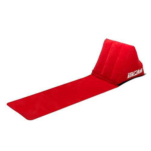 CKB Ltd® The Chill Out Tragbare Strandstuhl Campingstuhl Schlauchboot Lounger with Wedge Shape Back Cushion Lesekissen Keilkissen Nackenkissen - Perfekt für Camping und Festivals 3 Farben zur Auswahl (Red)