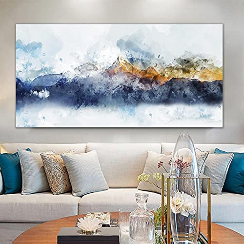 OCEANGOD Leinwand Wandkunst Chinesischen Stil Aquarell Berge Moderne Wohnkultur Gemälde für Home Print Poster Bild Kunstwerke 60x120cm Rahmenlos