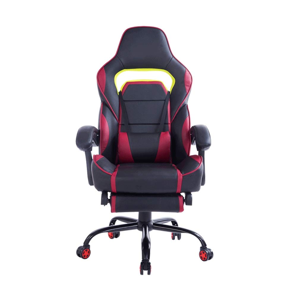 TBSZCM Racing Gaming Bürostuhl Chefsessel Fußstütze und Lendenkissen Hochleistungs-Ergonomischer Liege-Arbeitsstuhl Run forward