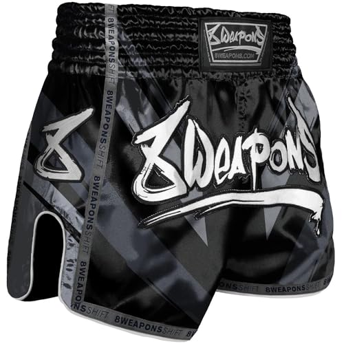 8 WEAPONS Muay Thai Shorts, Shift, schwarz-matt (S)