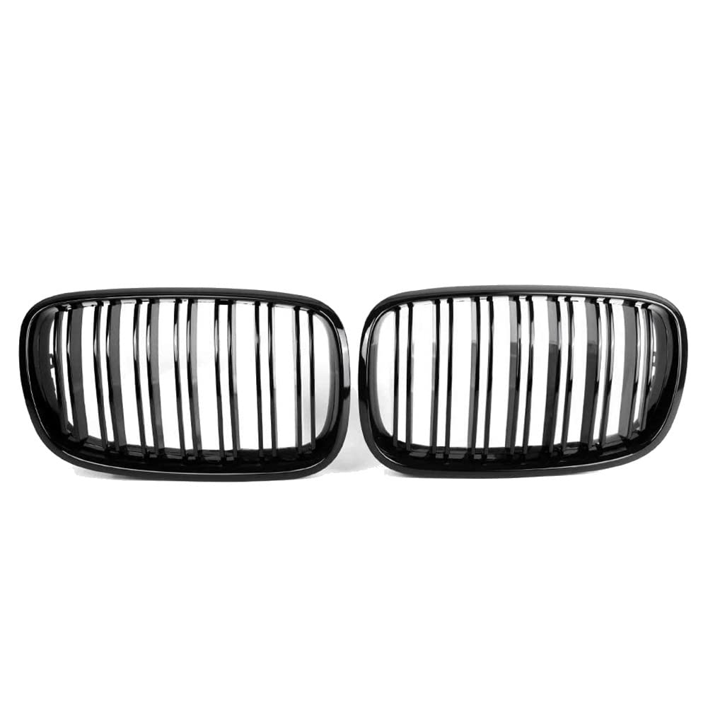 Yunnaty 2 StüCke GläNzend Schwarz Auto Vorder Nierengrill Grill FüR- X5 E70 2007-2013 X6 E71 2008-2014