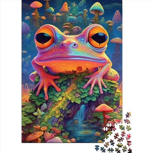 Psychedelische Froschkunst-Puzzles, Puzzles für Erwachsene und Teenager, 1000 Teile, Puzzles für Erwachsene, Spielspielzeug für Erwachsene, Familienpuzzles, Geschenk, 75 x 50 cm