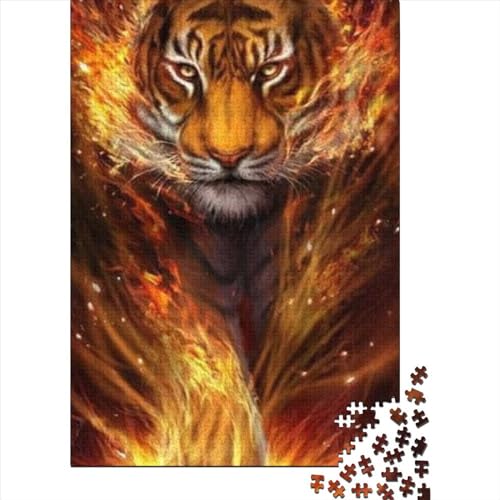 Tiger-Puzzleteile, Holzpuzzle, Lernpuzzle, Puzzle für Teenager (Größe 52 x 38 cm)