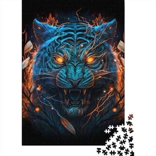 Mutant Tiger Monster Puzzle für Erwachsene, 1000 Teile, großes Holzpuzzle für Erwachsene, ganze Familie, 75x50cm