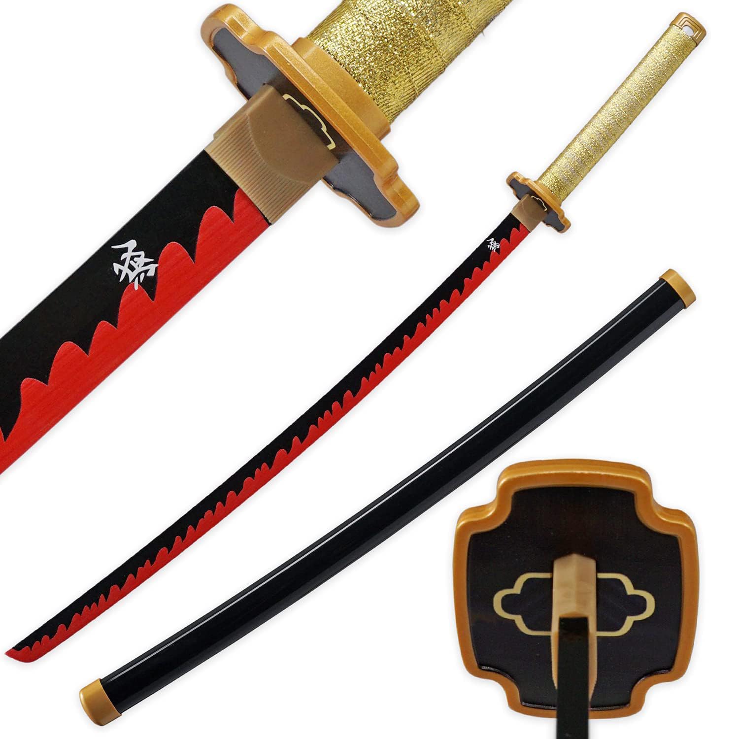 LQZJG Anime Bambus Schwert Cosplay Schwert,Tsugikuni Yoriichi Schwert Katana 103cm/40 Zoll