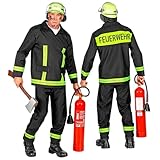 W WIDMANN MILANO Party Fashion - Kostüm Feuerwehrmann, Lebensretter, Firefighter, Jacke und Hose, Karneval, Mottoparty