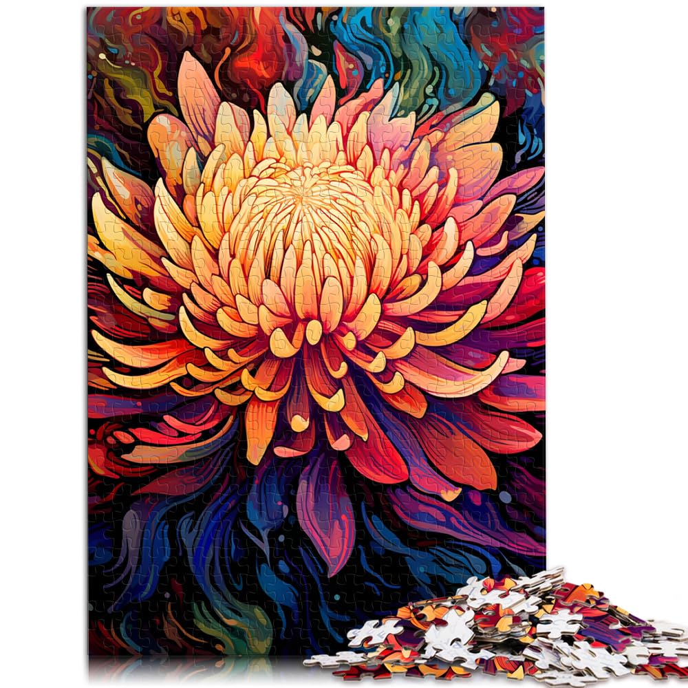 Puzzle-Geschenk, Bunte Blume, für Erwachsene, 1000 Teile, Holzpuzzle, jedes Teil ist einzigartig – anspruchsvolles, unterhaltsames Familienspiel, 1000 Teile (50 x 75 cm)