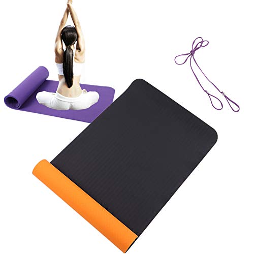 Fitnessmatte Jogamatte Trainingsmatten für Heimgymnastik dick Trainingsmatte rutschfest Yoga Mat Dick Eco Yoga Mat Yogamatten für Männer orange,6mm