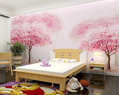 XLMING Rosa Big Tree Girl Kind 3D Tapeten Home Esszimmer Sofa Schlafzimmer Wohnzimmer TV Hintergrund-250cm×170cm