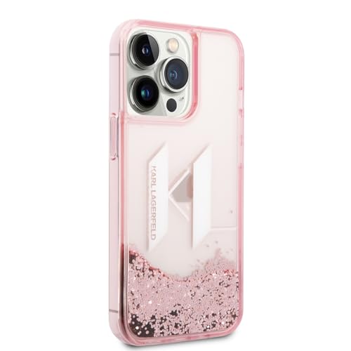 Karl Lagerfeld KLHCP14XLBKLCP Hülle für iPhone 14 Pro Max 6,7" rosa/pink hardcase Liquid Glitter Big KL