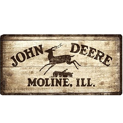 Nostalgic Art Logo 1937, Vintage Geschenk-Idee für John Deere und Traktor-Fans, zur Dekoration Retro Blechschild, aus Metall, 25x 50 cm