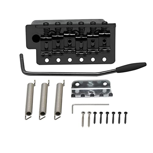 6 Stahlsättigungen Single Sperren Tremolo Bridge System Tune-o-matic Steg (Color : Black)