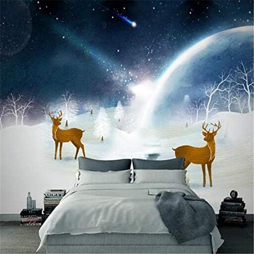 XLMING Verschneiter Tag Schneelandschaft Küche Esszimmer Arbeitszimmer Wohnzimmer TV Hintergrund Wand 3D Tapete-300cm×210cm