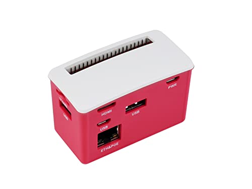 PoE Ethernet/USB HUB Box für Raspberry Pi Zero/Zero W/Zero WH, mit PoE/ETH/USB HUB HAT im Inneren, PoE 802.3af-konformer Ethernet-Port, 3X USB 2.0 Ports, Plug & Play, Schön und Staubdicht