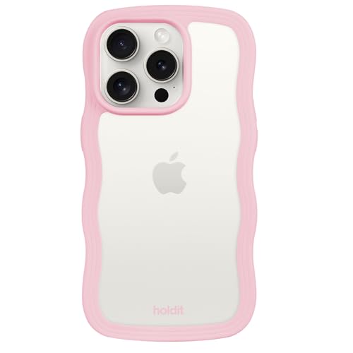 holdit Wavy Case - Pink/Transparent - iPhone 15 Pro