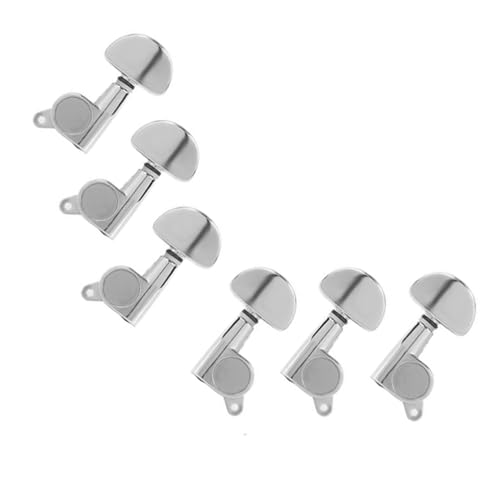 Strings Tuning Pegs Mechaniken Für Gitarre 3L3R Silberne Stimmknöpfe für Folk-Gitarre, halb- oder vollständig geschlossenes Set, Stimmgerät-Zubehör (Color : 2)