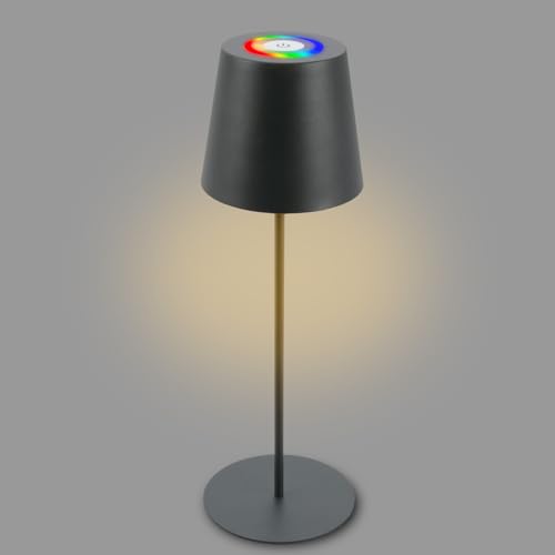 Brilo RGB/W Akku-Tischleuchte Anthrazit 2W