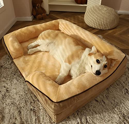 XXLarge Orthopädisches Hundebett,Samt gemütliches Hundesofa,Hundekissen Grosse Hunde,Plüsch Hundekorb,rutschfest,Hundekörbchen Flauschig Hundematte