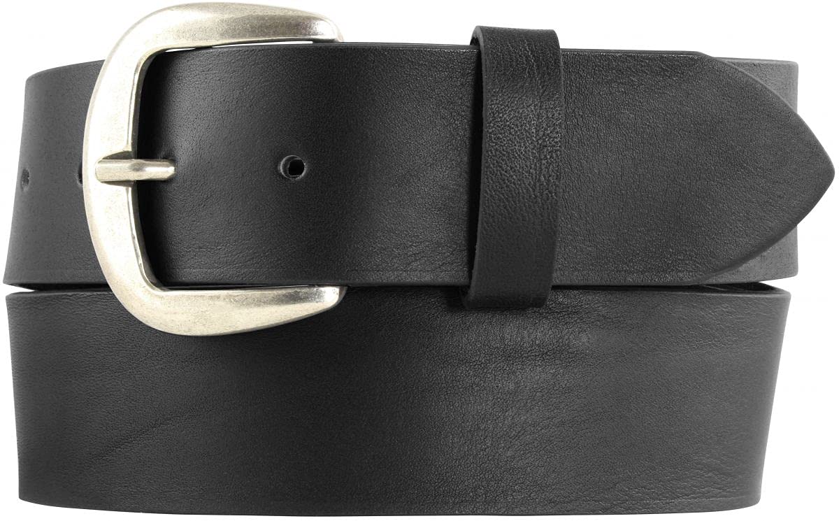 BELTINGER Jeansgürtel aus Vollrindleder 4,5 cm | Breiter Ledergürtel für Damen Herren 45mm | Leder-Gürtel aus echtem Leder | Schwarz 115cm