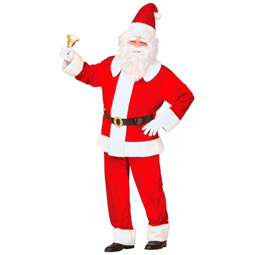 "SUPER DELUXE SANTA CLAUS" velvet (jacket, pants and hat with plush trim, belt with buckle) - (XXL)