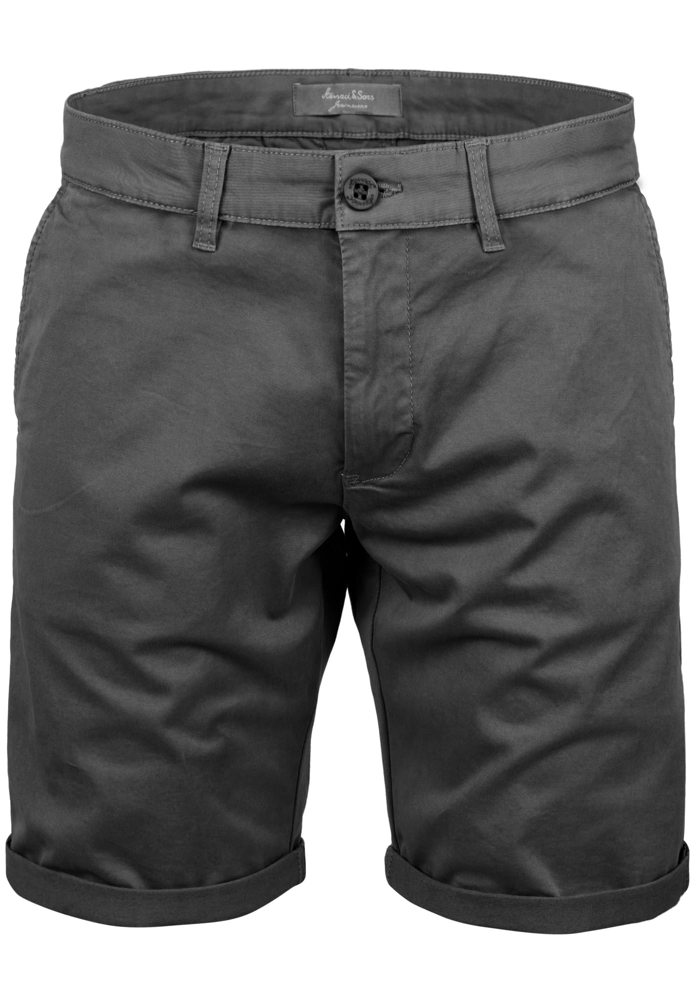 Amaci&Sons Herren Chinoshorts Männer Kurze Bermuda Hose Regular Fit 7030 Anthrazit W32