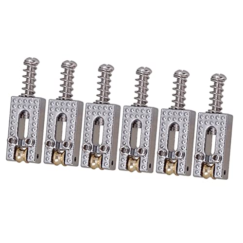 6 Stück Gitarrenrolle String Bridge Sättel Für E- Gitarre Ersatzteile Tune-o-matic Steg (Color : Black)